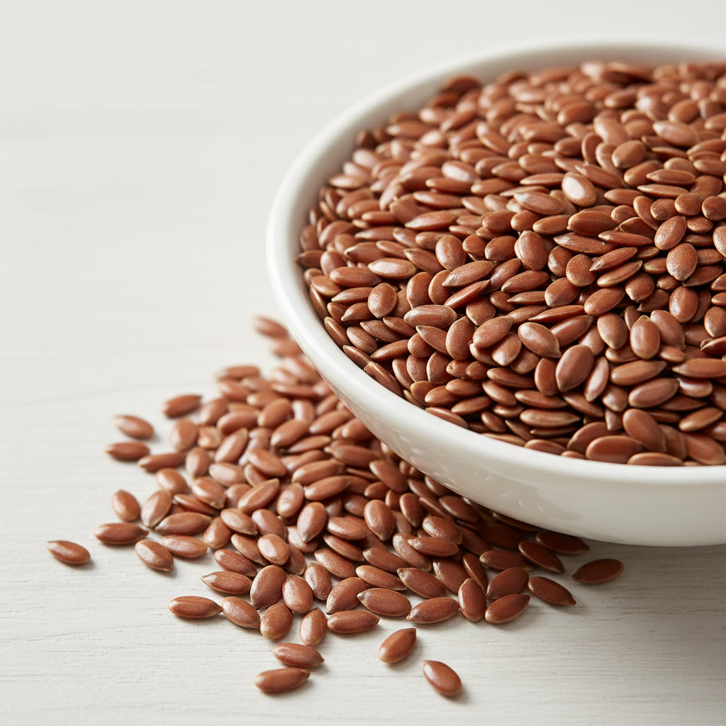 Brown and golden flaxseed rich in omega-3 from Kazakhstan